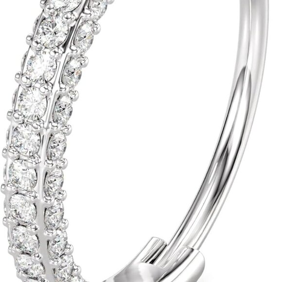 Triple Sided Micro Gem Nose Hoop Ring - Implant Grade Titanium With Sparkling CZ - Picture 7 of 8